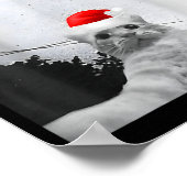 Katten Meme Grappige Kat Selfie Met Kerstman Hoed Poster (Hoek)