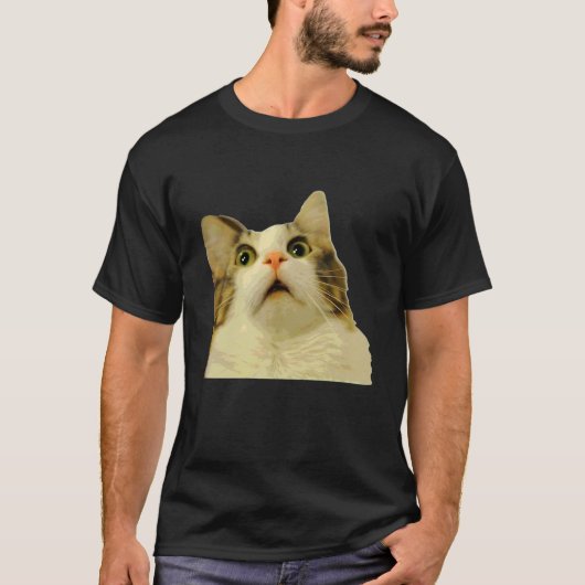 Katten Meme Shock Kattengezicht Grappige Meme Katt T-shirt (Voorkant)