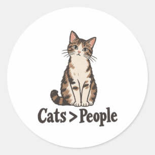 Katten > Mensen Gekte Kat Vrouw Sticker