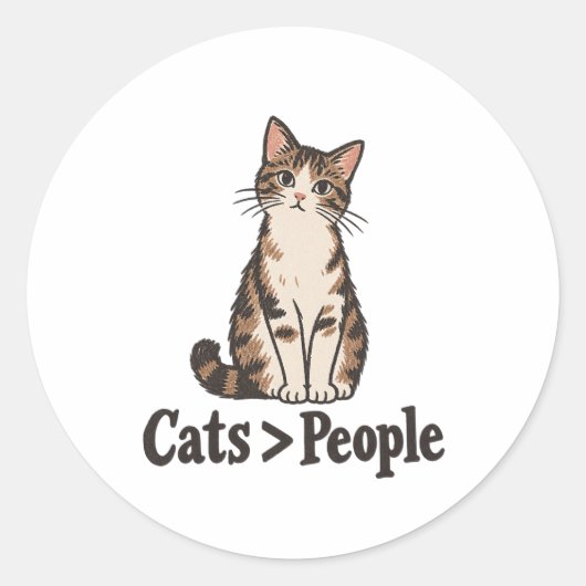 Katten > Mensen Gekte Kat Vrouw Sticker (Voorkant)