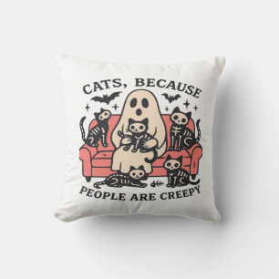 Katten Mensen Zijn Enge Skelet Halloween T-Shirt O Kussen