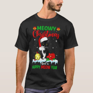 Katten Meowy Familie Bijpassende Kerst Pyjama's Si T-shirt