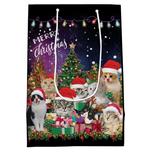 Katten Merry Kerstlight Medium Cadeauzakje (Achterkant)