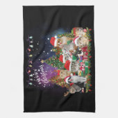 Katten Merry Kerstlight Theedoek (Verticaal)