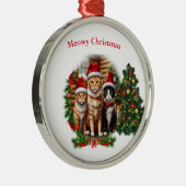 Katten Merry Kerstmis Metalen Ornament (Rechts)