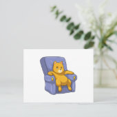 Katten met bank briefkaart (Staand voorkant)