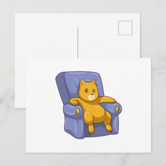 Katten met bank briefkaart (Voorkant / Achterkant)