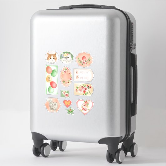 Katten met bloemen Pasen en Stickers van de Lente (Koffer)