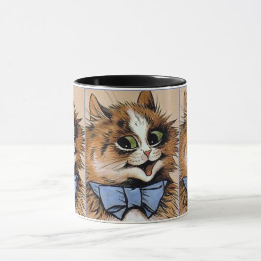 Katten met Blue Bowtie Schilderij van Louis Wain Mok (Midden)
