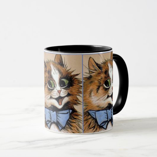 Katten met Blue Bowtie Schilderij van Louis Wain Mok (Voorkant rechts)