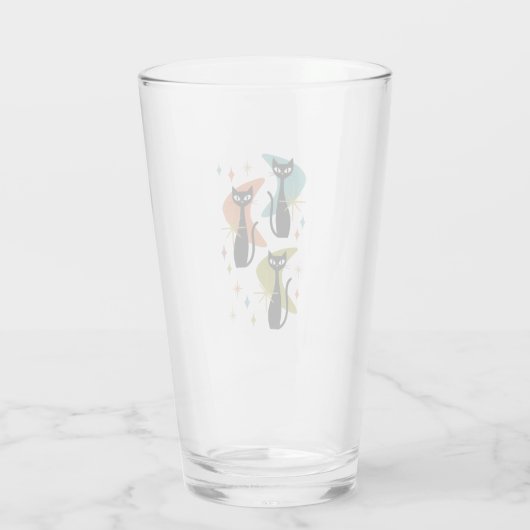 Katten met Boomerangs Retro Drink Glas | (Achterkant)