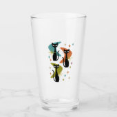 Katten met Boomerangs Retro Drink Glas | (Voorkant)