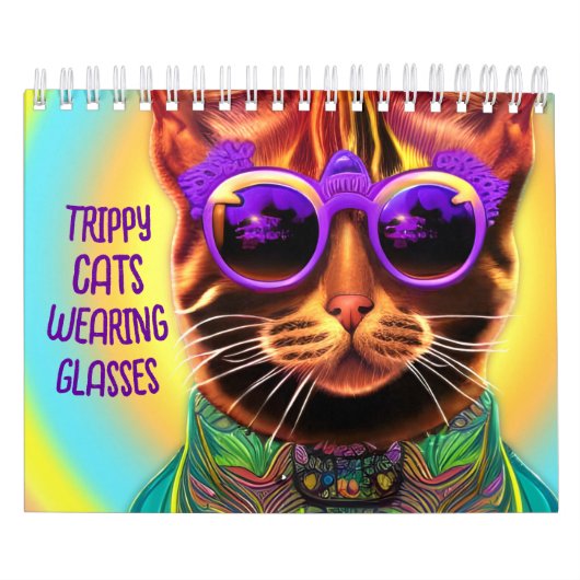 Katten met brillenglazen AI Generated Kalender (Hoes)