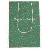 Katten met cadeau mos groen kerstfeest medium cadeauzakje (Achterkant)