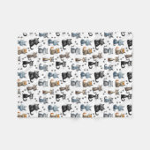 Katten met chagrijnige gezichten en poot afdrukken fleece deken (Voorkant (Horizontaal))