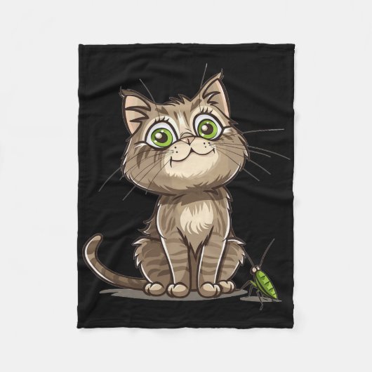 Katten Met Cricket I Schattige Kat Fleece Deken (Voorkant)