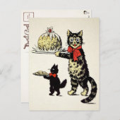  katten met dessert kerst briefkaart (Voorkant / Achterkant)