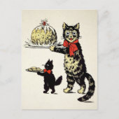  katten met dessert kerst briefkaart (Voorkant)