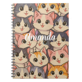 Katten met gepersonaliseerde naam notitieboek