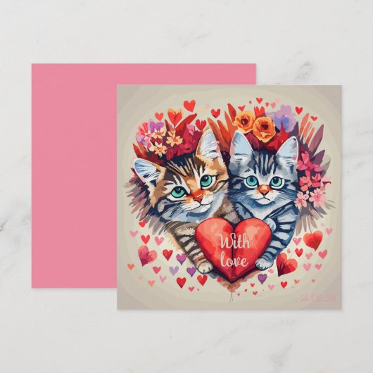 Katten met hart (Voorkant / Achterkant)