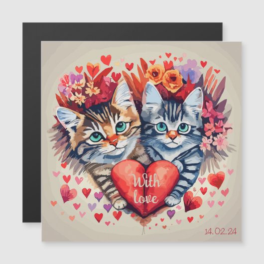 Katten met hart (Voorkant / Achterkant)