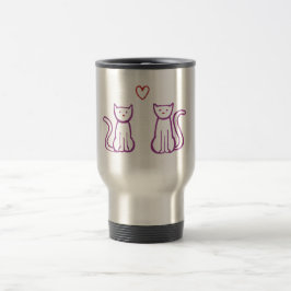Katten met hart reisbeker