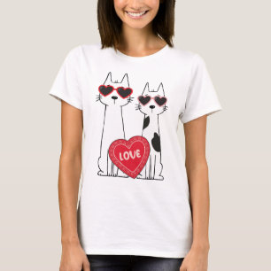 Katten met Hartzonnebril T-shirt
