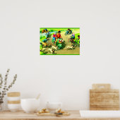 Katten met hoofdwieltjes op motorfietsen en fietse poster (Keuken)