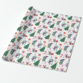 Katten met kerst grillig patroon cadeaupapier (Uitgerold)