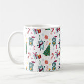 Katten met kerst grillig patroon koffiemok (Links)