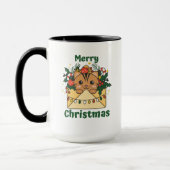 Katten met kerstbrief winterdieren mok (Links)