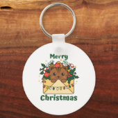 Katten met kerstbrief winterdieren sleutelhanger (Voorkant)