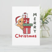 Katten met kerstcadeaus Winterdieren Feestdagenkaart (Staand voorkant)