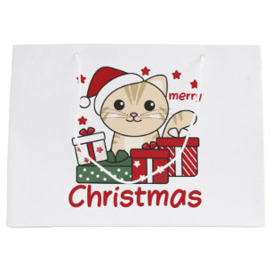 Katten met kerstcadeaus Winterdieren Groot Cadeauzakje