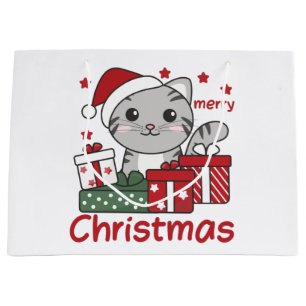 Katten met kerstcadeaus Winterdieren Groot Cadeauzakje