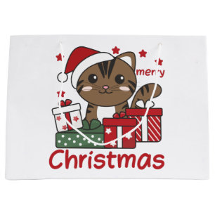 Katten met kerstcadeaus Winterdieren Groot Cadeauzakje