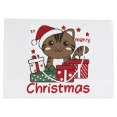 Katten met kerstcadeaus Winterdieren Groot Cadeauzakje (Achterkant)