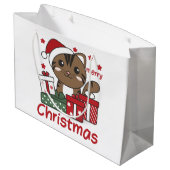 Katten met kerstcadeaus Winterdieren Groot Cadeauzakje (Achterkant Gekanteld)