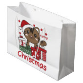 Katten met kerstcadeaus Winterdieren Groot Cadeauzakje (Voorkant Gekanteld)