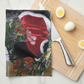 Katten met kerstkeukenhanddoeken theedoek (Quarter Fold)