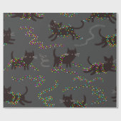 Katten met kerstlampglas cadeaupapier (Vlak)