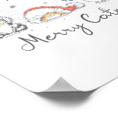 Katten Met Kerstman Hoed Prettig Kerstfeest Katten Poster (Hoek)