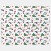 Katten met Kerstmis Fantasiepatroon Fleece Deken (Voorkant (Horizontaal))