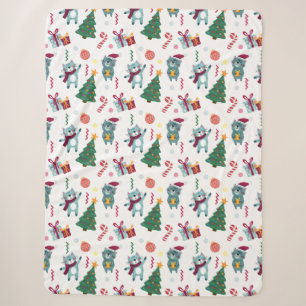 Katten met Kerstmis Fantasiepatroon Sherpa Deken