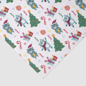 Katten met Kerstmis Fantasievol Patroon Tissuepapier (Detail)