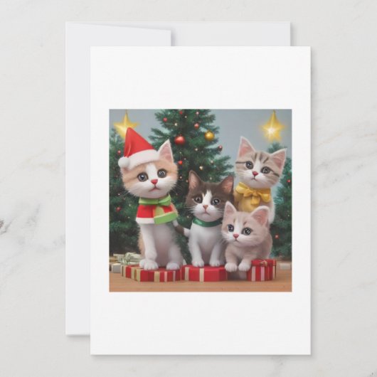 Katten met Kerstmis Kaart (Voorkant)