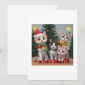 Katten met Kerstmis Kaart (Voorkant / Achterkant)