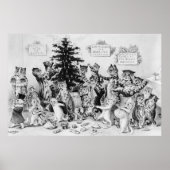 Katten met Kerstmis Louis Wain Poster (Voorkant)