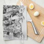 Katten met Kerstmis Louis Wain Theedoek (Quarter Fold)