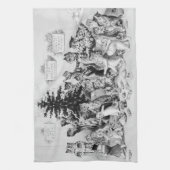 Katten met Kerstmis Louis Wain Theedoek (Verticaal)